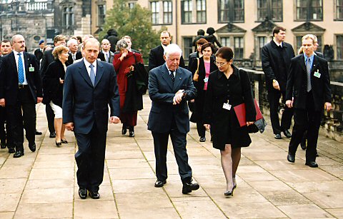 Heidrun Müller beim Staatsbesuch von Putin mit Biedenkopf