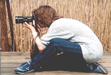 Maja, fotografierend